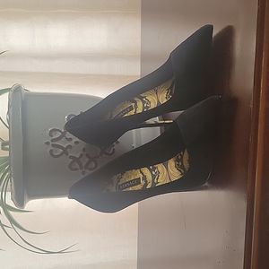 Versace Black Suade Heels